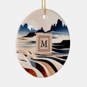 Moderne abstracte zuidwestelijke woestijnmonogram keramisch ornament (Rechts)