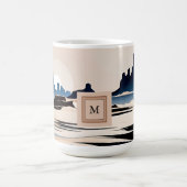 Moderne abstracte zuidwestelijke woestijnmonogram koffiemok (Center)