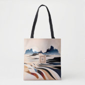 Moderne abstracte zuidwestelijke woestijnmonogram tote bag (Voorkant)