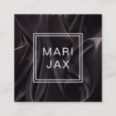 Moderne Abstracte zwart fabric vloeiend Vierkante Visitekaartje (Voorkant)