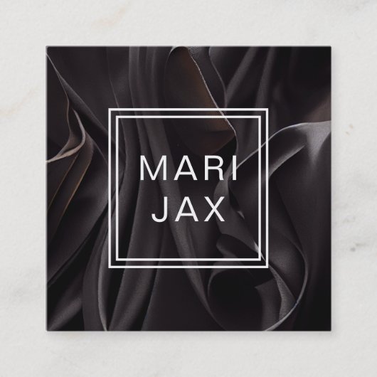 Moderne Abstracte zwart fabric vloeiend Vierkante Visitekaartje (Voorkant)