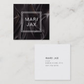 Moderne Abstracte zwart fabric vloeiend Vierkante Visitekaartje (Voorkant / Achterkant)
