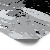 Moderne Abstracte Zwart & Grijs Verf Splatter Poster (Hoek)