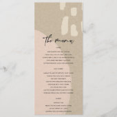MODERNE ABSTRACTE ZWART-PINK KRAFT WEDING MENU (Voorkant)