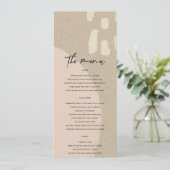 MODERNE ABSTRACTE ZWART-PINK KRAFT WEDING MENU (Staand voorkant)