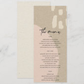 MODERNE ABSTRACTE ZWART-PINK KRAFT WEDING MENU (Voorkant / Achterkant)