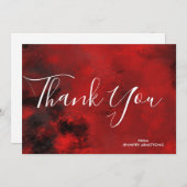 Moderne Abstracte zwart-rode artistieke dank Bedankkaart (Voorkant / Achterkant)