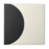 Moderne Abstracte zwart-wit geometrische cirkel Tegeltje (Voorkant)