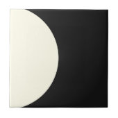 Moderne Abstracte zwart-wit geometrische cirkel Tegeltje (Voorkant)