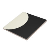 Moderne Abstracte zwart-wit geometrische cirkel Tegeltje (Zijkant)