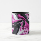 Moderne Abstracte zwart, wit, Magenta Art Mok (Midden)