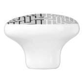 Moderne Abstracte Zwart Wit Monogram Lade Keramische Knop (Zijkant)