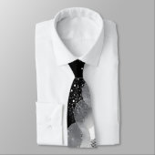 Moderne abstracte zwart-wit spetterkunst stropdas (Gebonden)