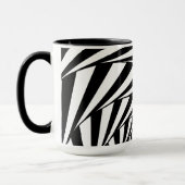 Moderne Abstracte Zwart & Wit Wavy Art Mok (Links)