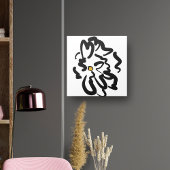 Moderne Abstracte zwart-witte bloem Canvas Afdruk