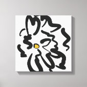 Moderne Abstracte zwart-witte bloem Canvas Afdruk (Voorkant)