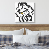 Moderne Abstracte zwart-witte bloem Canvas Afdruk (Insitu (Slaapkamer))