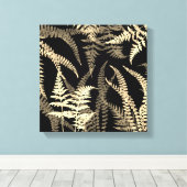 Moderne Abstracte zwarte beige varen Canvas Afdruk (Insitu (Houten vloer))