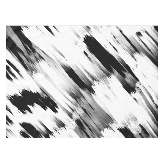 Moderne Abstracte zwarte-borstelkunst Tafelkleed (Voorkant (Horizontaal))