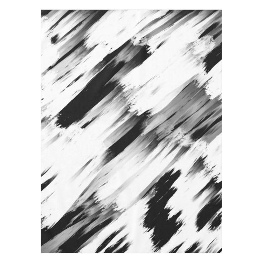 Moderne Abstracte zwarte-borstelkunst Tafelkleed (Voorkant)