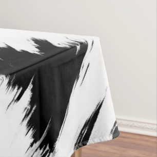 Moderne Abstracte zwarte-borstelkunst Tafelkleed