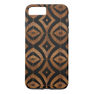 Moderne abstracte zwarte diamanten houtwaren Case-Mate iPhone case