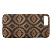 Moderne abstracte zwarte diamanten houtwaren Case-Mate iPhone case (Achterkant (Horizontaal))