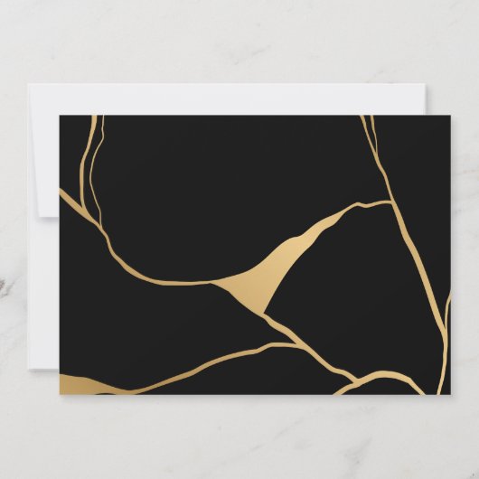 Moderne Abstracte zwarte en goudJapanse Kintsugi (Achterkant)