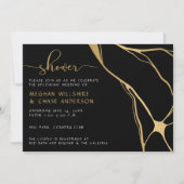 Moderne Abstracte zwarte en goudJapanse Kintsugi Kaart (Voorkant)