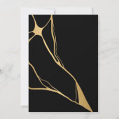 Moderne Abstracte zwarte en goudJapanse Kintsugi Kaart (Achterkant)