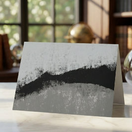 Moderne Abstracte Zwarte en Grijze Textuur Notitiekaartje