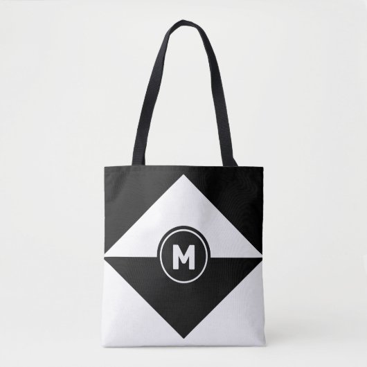 Moderne Abstracte Zwarte en Witte Boodschappentas Tote Bag (Voorkant)
