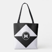 Moderne Abstracte Zwarte en Witte Boodschappentas Tote Bag (Achterkant)