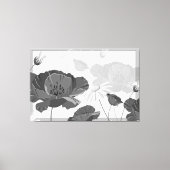 Moderne Abstracte zwarte en witte Floral I Canvas Afdruk (Voorkant)
