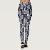 Moderne Abstracte zwarte en witte geometrische pat Leggings (Achterkant)