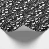 Moderne abstracte zwarte en witte inktillustratie cadeaupapier (Hoek)