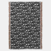 Moderne abstracte zwarte en witte inktillustratie deken (Voorkant Verticaal)