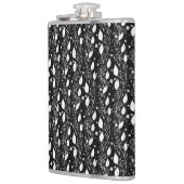 Moderne abstracte zwarte en witte inktillustratie heupfles (Links)