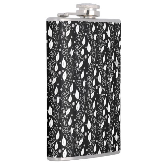 Moderne abstracte zwarte en witte inktillustratie heupfles (Rechts)