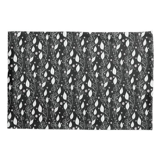 Moderne abstracte zwarte en witte inktillustratie kussensloop (Achterkant)