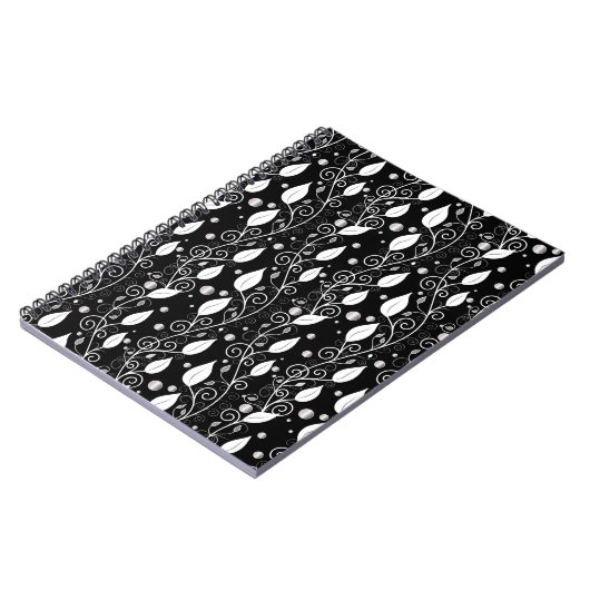 Moderne abstracte zwarte en witte inktillustratie notitieboek (Linkerzijde)