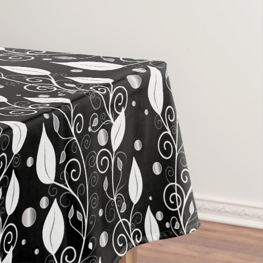 Moderne abstracte zwarte en witte inktillustratie tafelkleed (Voorbeeld)