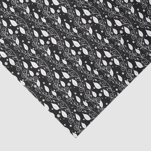 Moderne abstracte zwarte en witte inktillustratie tissuepapier (Detail)