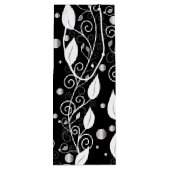 Moderne abstracte zwarte en witte inktillustratie wijn cadeautas (Achterkant)