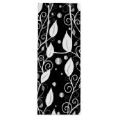 Moderne abstracte zwarte en witte inktillustratie wijn cadeautas (Voorkant)