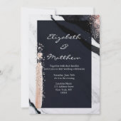 Moderne Abstracte zwarte en witte marmer Kaart (Voorkant)