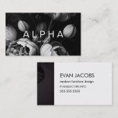 Moderne Abstracte zwarte en witte schilderachtige Visitekaartje (Voorkant / Achterkant)