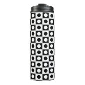 Moderne Abstracte zwarte en witte thermische tromm Thermosbeker (Voorkant)