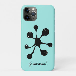 Moderne abstracte zwarte geitenvlek op lichtblauw Case-Mate iPhone case