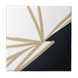 Moderne Abstracte zwarte Gold Tegeltje<br><div class="desc">Deze eenvoudige en elegante zwarte, witte en gouden abstracte keramische tegel is perfect voor het toevoegen van een aanraking van verfijning aan elke ruimte. Het minimalistische ontwerp is voorzien van een modern abstract patroon in zwart-wit met goudaccenten. Gebruik het als decoratief accent in uw keuken, badkamer of andere kamer die...</div>